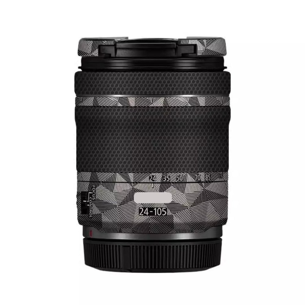 24-105 4-7.1 Anti-Scratch Camera Lens Sticker for Canon RF 24-105mm F4-7.1 STM Wrap Protective Film Protector Skin Cover(Triangle Titanium)
