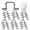 25 Pcs 2 Inch Distribution Rings Aluminum D Ring for Sorting Out Electric Cables, Cable Management, for Commercial and Residential Use, Silver, with A Pair of Gloves view 1