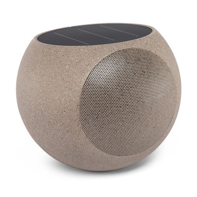 Victrola Zen Wireless Outdoor Bluetooth Solar Speaker IP65 Weather Resistant, Solar Charging, Multi-Speaker Connection Using Auracast (Each, Stone)