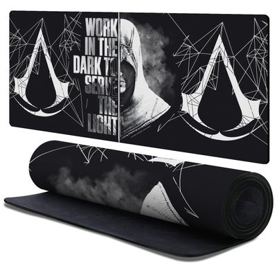 Head Case Designs Officially Licensed Assassin's Creed Half Legacy Typography 37.4 x 15.75 x 0.16 inches (900 x 400 mm) - XL Gaming Office Desk PC Keyboard Mouse Mat Pad