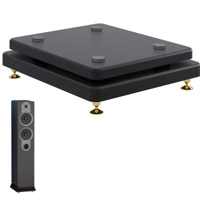 2Tier Subwoofer Isolation Stand with Copper Shock Absorbing Feet and Rubber Pads,Wood Speaker Isolation Feet Platform for Floor Home Theater(30x35cm)