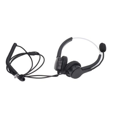 AIToWisely Adjustable Wired Call Center Headset with Noise Cancelling Microphone for Clear Communication in Office and Customer Service Environments Compatible with RJ9 Interface