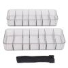 2-Pack Clear Stackable Cable Management Box,7 Compartments Cord Organizer with 20 Wire Ties | Acrylic Electronics Desk Organizer for Home Office view 1