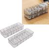 2-Pack Clear Stackable Cable Management Box,7 Compartments Cord Organizer with 20 Wire Ties | Acrylic Electronics Desk Organizer for Home Office view 2