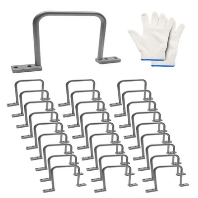 25 Pcs 3 Inch Distribution Rings Aluminum D Ring for Sorting Out Electric Cables, Cable Management, for Commercial and Residential Use, Silver, with A Pair of Gloves