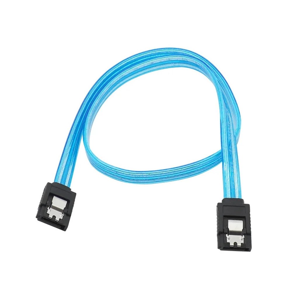 HYAGBCOP High Speed 20in 50CM SATA 3.0 III 6Gb/s HDD Data Cable Cord 6Gbs PC Hard Disk Drive Clear Blue Cable Connector