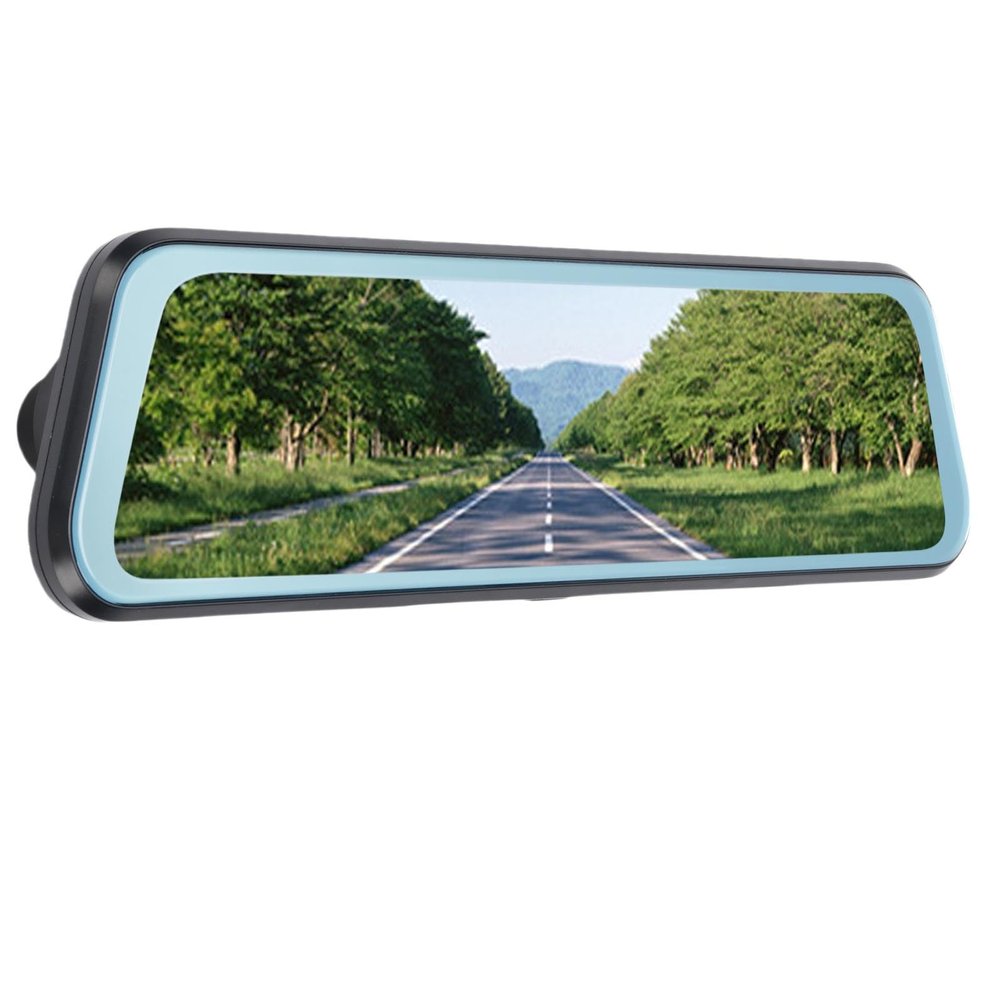 Bewinner 1080P Front and Rear View Mirror Camera, 9.66 Inch Mirror Dash Camera with Dual Lens, Dual Lens Backup Cam for Car, Support Loop Recording Motion Detection