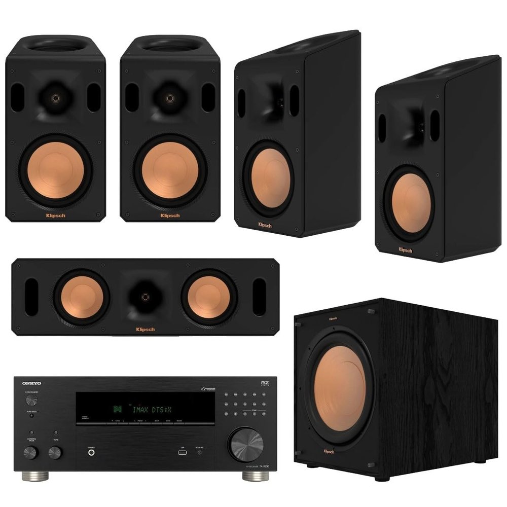 Klipsch Reference Cinema 5.1.4 System with Onkyo TX-RZ30 Bundle