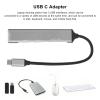 Yoidesu USB C Hub 5 in 1 Laptop Docking Station Type C Adapter with SD/TF Card Reader 3 USB Ports for Wins OS (Black) view 4