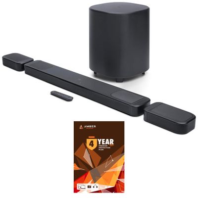 JBL BAR-1000-MK2 Surround Sound 4K Dolby Atmos and DTS Soundbar with 4 Year Amber Protection Plan (2025)