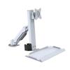 Adjustable Screen Arm White Single Arm with Engineered Keyboard Mouse Tray Swivel Adjustable Monitor Stand Easy Install view 1