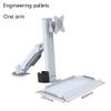 Adjustable Screen Arm White Single Arm with Engineered Keyboard Mouse Tray Swivel Adjustable Monitor Stand Easy Install view 2
