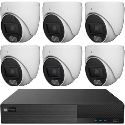 Titanium KitN86 8-Channel 8PoE HD NVR System with 6 x 4MP IR IP Turret Cameras & 2TB HDD NDAA Compliant