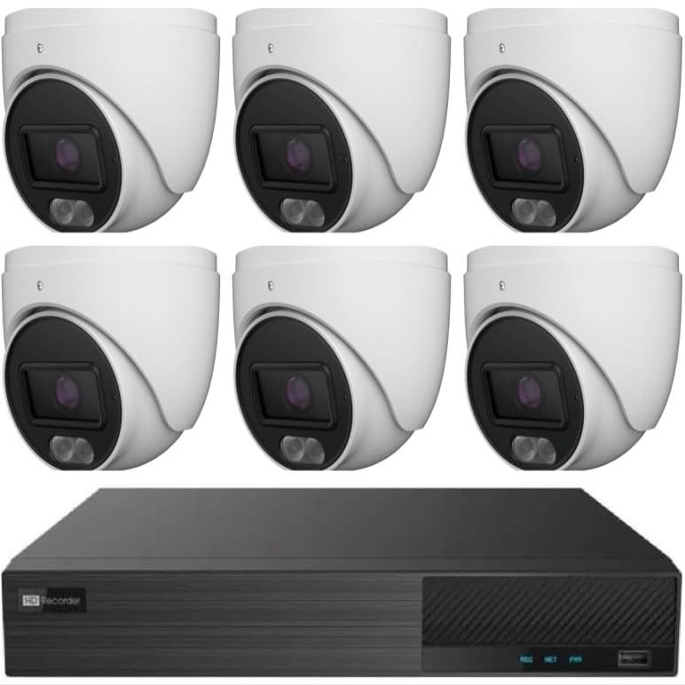 Titanium KitN86 8-Channel 8PoE HD NVR System with 6 x 4MP IR IP Turret Cameras & 2TB HDD NDAA Compliant