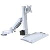 Adjustable Screen Arm Dual Arm Clamping Table Monitor Stand with Engineering Tray Suitable for 15-32 Inches Easy Install view 1