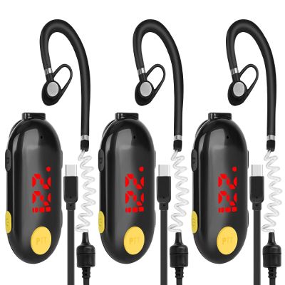 ELIDAIP T-M9 Super Mini Walkie Talkies with Headsets,25 Channel Small Two Way Radio Rechargeable Portable FM Transceiver for Restaurants,Out Door Sport,Supermarket,Hospital,Tourism,3 Pack