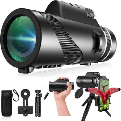 100 Monocular-Telescope High Powered for Smartphone Monoculars for Adults High Definition for Stargazing Hunting Wildlife Bird Watching Travel Camping Hiking-Black