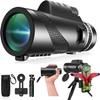 100 Monocular-Telescope High Powered for Smartphone Monoculars for Adults High Definition for Stargazing Hunting Wildlife Bird Watching Travel Camping Hiking-Black view 1