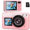 4K Waterproof Camera,Underwater Digital Camera,10FT Floating Camera for Snorkeling,Surfing,Swimming and Kayaking,Dual-Screen Selfie,Autofocus,18X Zoom,Fill Light,32GB Card,Type-C Rechargeable,Pink view 1