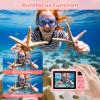 4K Waterproof Camera,Underwater Digital Camera,10FT Floating Camera for Snorkeling,Surfing,Swimming and Kayaking,Dual-Screen Selfie,Autofocus,18X Zoom,Fill Light,32GB Card,Type-C Rechargeable,Pink view 3