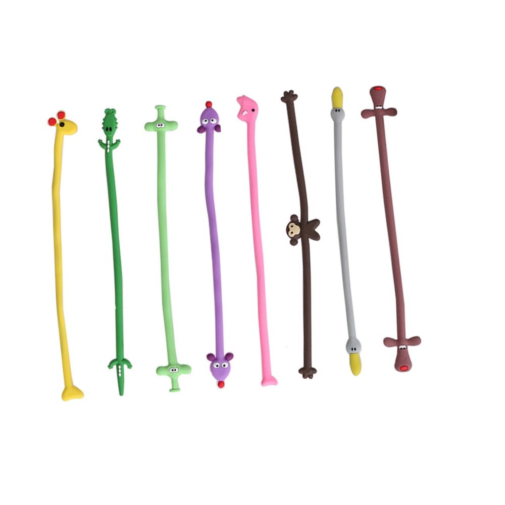 Uonlytech 8 Pcs Animal Shape Cable Organizer Cartoon Cellphone Cord Management Cable Winder Ties Lightweight Compact