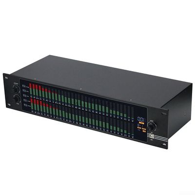 EQ-323 Dual 31-Band Graphic Equalizer Digital Audio Processor with LCD Display USB Computer Control for Home Theater Conference Room Studio