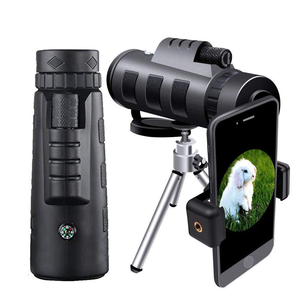 , 40x60 High Definition,10x Magnification Zoom Lens Telescope High Definition with Long-Lasting and Clear BAK9 Prism with Smartphone Holder & Tripod