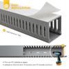 Cable Raceway, 95" Open Slot Cable Management Kit with Upgraded Snap Structure,Wire Cover Cord Hider for Under Desk&Industrial Network/PC/TVs- 23.6" X 1.97" X 2.4" X 4PCS (LWH,Grey) view 2