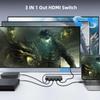 HDMI 2.1 Switch, 8K@60Hz HDMI Switcher Splitter 3 in 1 Out, 4K@120Hz Support HDCP 2.3, VRR & ALLM, Dolby Vision & Atmos, High-Speed 48Gbps for PS5, B-0-X, TV, DVD Player view 3