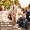 JIOWEATHER Camcorder Video Camera HD 6K 64MP IR Night Vision Vlogging Camera for YouTube 18X Digital Zoom 4.0 Inch Touch Screen Video Camera with Microphone, Remote Control, 64GB SD Card,Stabilizer view 2