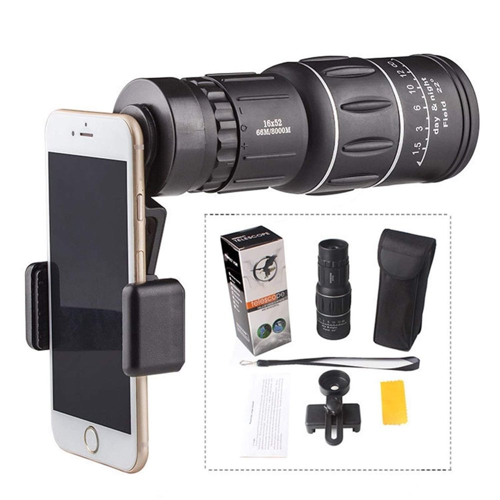 Monoculars Telescope High Power 16X Outdoor Hiking Concert Optical Zoom Lens Armoring Phone Camera Photo Lens Binoculars