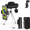 , 40X60 Monocular with Smartphone Holder & Tripod Waterproof Zoom Telescope High Performance Monocular for Bird Watching Camping view 1