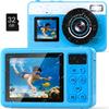 4K Waterproof Camera,Underwater Digital Camera,10FT Floating Camera for Snorkeling,Surfing,Swimming and Kayaking,Dual-Screen Selfie,Autofocus,18X Zoom,Fill Light,32GB Card,Type-C Rechargeable,Blue view 1