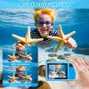 4K Waterproof Camera,Underwater Digital Camera,10FT Floating Camera for Snorkeling,Surfing,Swimming and Kayaking,Dual-Screen Selfie,Autofocus,18X Zoom,Fill Light,32GB Card,Type-C Rechargeable,Blue view 3