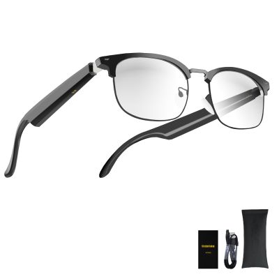 AI Translation Glasses with Over 144 Languages Real-Time Translation, Touch Control, Voice Assistant, Anti-Blue Light, Smart Music Glasses, Great for oversea students, travel and Business Negotiation