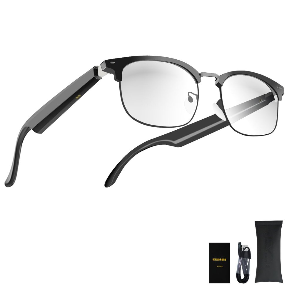 AI Translation Glasses with Over 144 Languages Real-Time Translation, Touch Control, Voice Assistant, Anti-Blue Light, Smart Music Glasses, Great for oversea students, travel and Business Negotiation