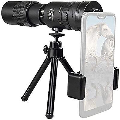 4K Super Telezoom 10-300X40mm Telescope with Night Vision Waterproof for Smartphones Camping