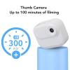 ASHATA Small Action Camera, 0.96 Inch Screen 12MP 1080P HD Water Proof Magnetic Wearable Thumb Camera, for Cycling, Motorcycle, Travel, Pet and Walking (White) view 3