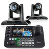 Tenveo 4K NDI PTZ Camera AI Humanoid & Face Auto-Tracking HDMI/USB3.0/LAN(PoE) 20X Optical Zoom(*2) and 7 LCD Quad-Screen NDI PTZ Joystick Controller Bundle/Kit for Church Services Live Production view 1