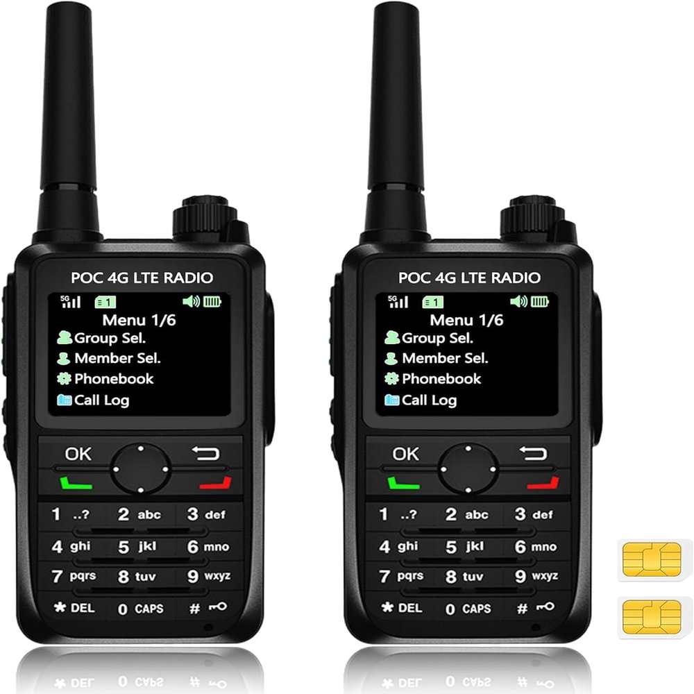 Walkie Talkies Long Range Walkie Talkies with SIM Cards - Unlimited Range Global Push-to-Talk Radios, Portable One-Touch PTT Two-Way Radios for Outdoor 4G PoC (F802)
