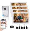 Wired Video Door Phone Apartment Intercom System,7 Inch Touch Monitor with 1080P HD Camera Doorbell,Supporting 5 in 1 Unlocking,Minitoring Motion Detecting for Home Villa,Tuya (1 doorbell + 4 monitor) view 1