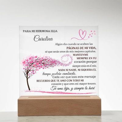 Lampara de Amor eterno| Placa acrlica | | Regalo de Navidad hija| Regalo de 15 anos | Sweet 16| quincianera| Cumpleanos hija| Personalizad, hija Regalo, Hermosa hija, mis hijas, que regalar a hija