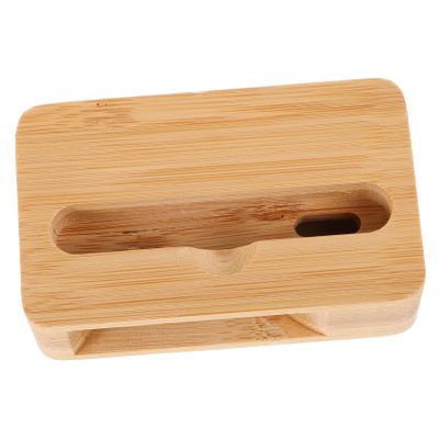 Angoily Portable Wooden Phone Stand Sound Amplifier Mini Mobile Video Speaker Fit Compact Cell Phone Holder for Video Calls and Music Enjoyment