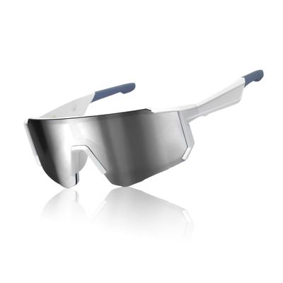 Smart Glasses for Men/Women, Bluetooth 5.4, UV400 Sports Sunglasses for Running/Cycling, Open Ear Speakers, Sweatproof, Lightweight, Voice Control (White Frame+silver lens)