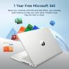 HP 14 Student-Laptop Back to School, Quad-Core Processor (Up to 3.6GHz) 4GB RAM 128GB SSD, Laptops for Student with 1-Year Office 365 Copilot AI Win11, Natural Silver view 3