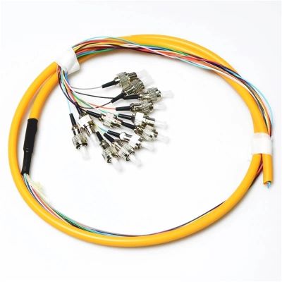 12 colored FC pigtail bundle - 1.5m SM 9/125um Fiber Optic Cable