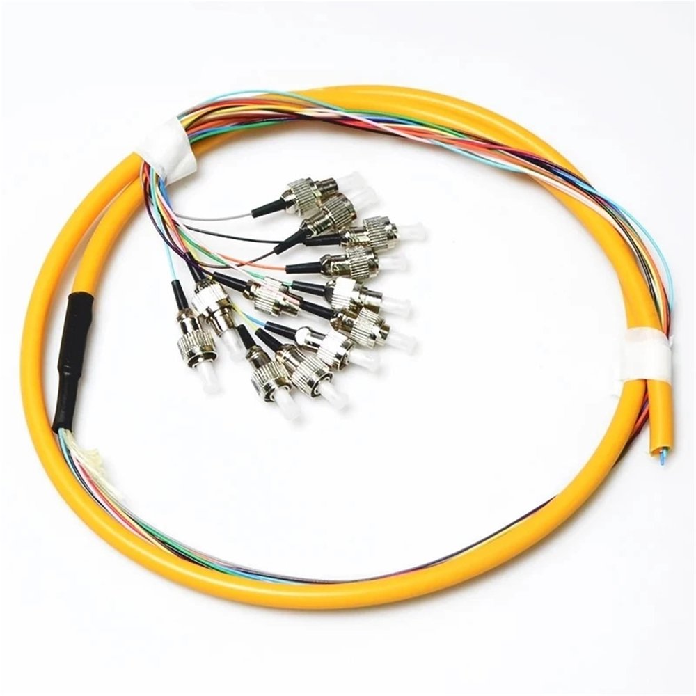 12 colored FC pigtail bundle - 1.5m SM 9/125um Fiber Optic Cable