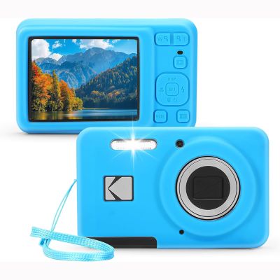 OURHZTB Silicone Case Compatible with Kodak PIXPRO FZ55 Digital Camera, Soft Silicone Cover Anti-Scratch Protective Cover Shell Sleeve Precise Cutouts Camera Case Protection (Blue)