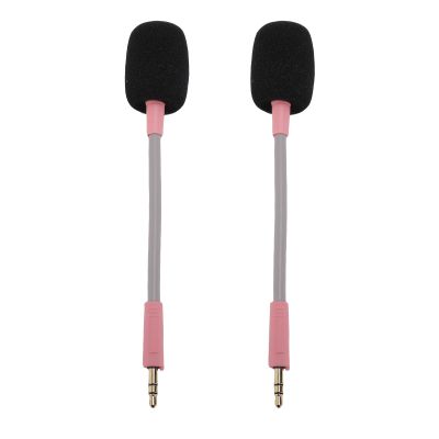 CHEOTIME 2 Pcs Microphone Replacement for Razer Barracuda X Mic Replacement for Razer Barracuda X 3.5mm Headset Microphone Gaming Headset Microphone Black (Pink)