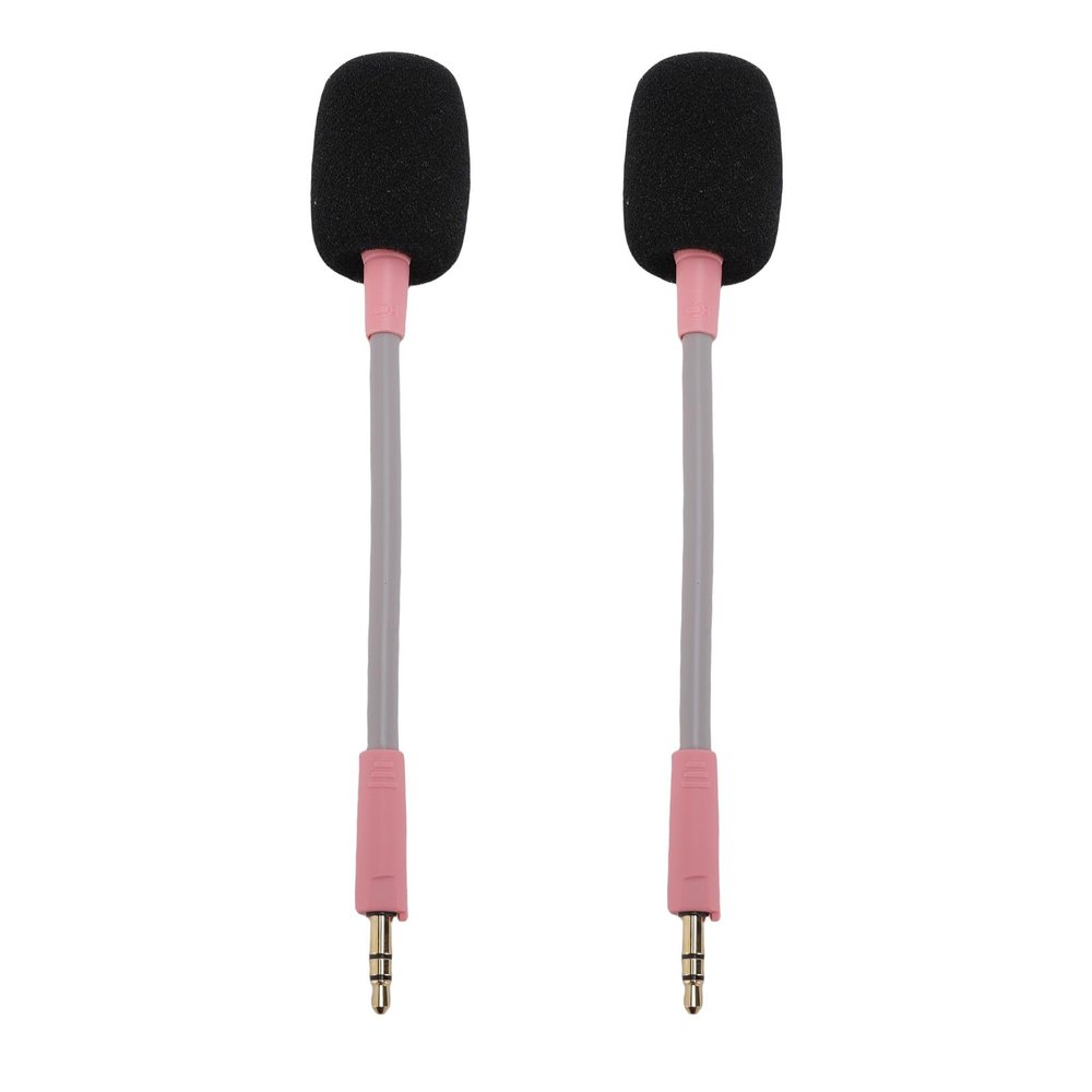 CHEOTIME 2 Pcs Microphone Replacement for Razer Barracuda X Mic Replacement for Razer Barracuda X 3.5mm Headset Microphone Gaming Headset Microphone Black (Pink)
